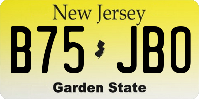 NJ license plate B75JBO