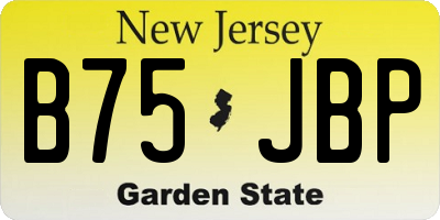 NJ license plate B75JBP