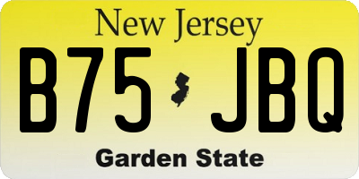 NJ license plate B75JBQ