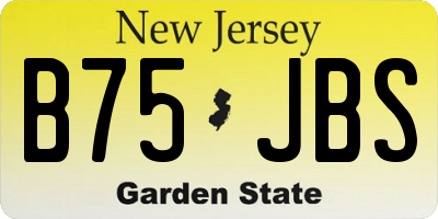 NJ license plate B75JBS