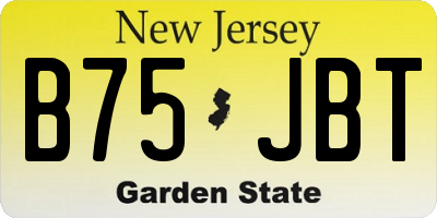 NJ license plate B75JBT