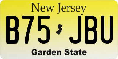 NJ license plate B75JBU