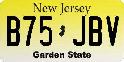 NJ license plate B75JBV