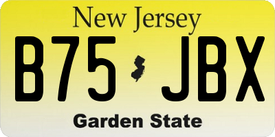 NJ license plate B75JBX