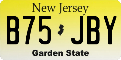 NJ license plate B75JBY