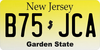 NJ license plate B75JCA
