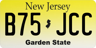 NJ license plate B75JCC