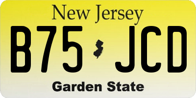 NJ license plate B75JCD