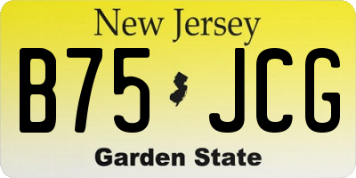 NJ license plate B75JCG