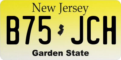 NJ license plate B75JCH