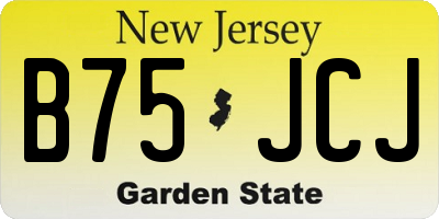 NJ license plate B75JCJ
