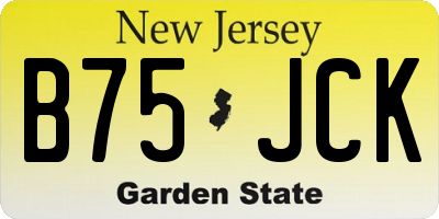 NJ license plate B75JCK