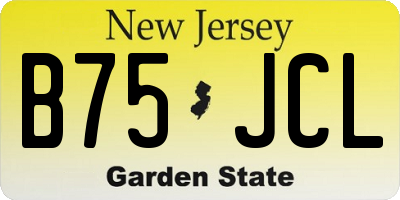 NJ license plate B75JCL