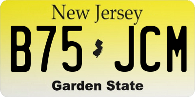 NJ license plate B75JCM