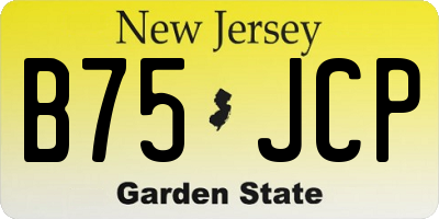 NJ license plate B75JCP