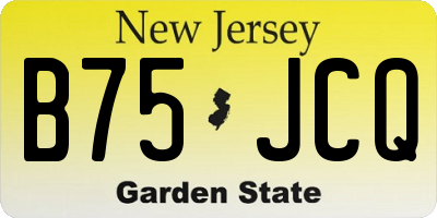 NJ license plate B75JCQ