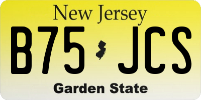 NJ license plate B75JCS