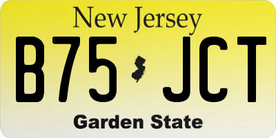 NJ license plate B75JCT