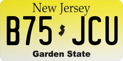 NJ license plate B75JCU