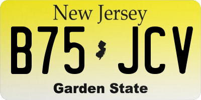 NJ license plate B75JCV