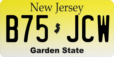 NJ license plate B75JCW