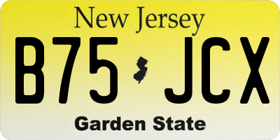 NJ license plate B75JCX
