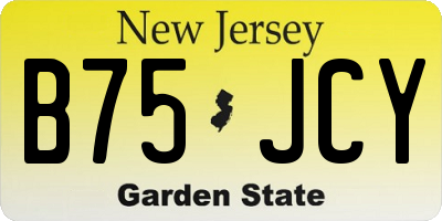 NJ license plate B75JCY