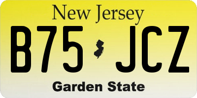 NJ license plate B75JCZ