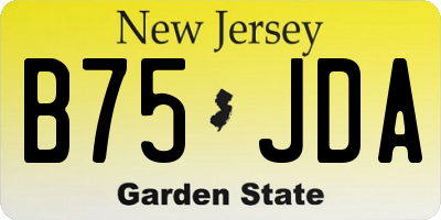 NJ license plate B75JDA