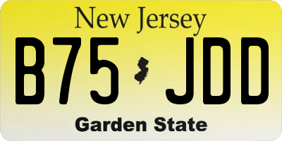 NJ license plate B75JDD
