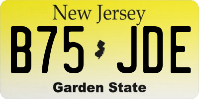 NJ license plate B75JDE
