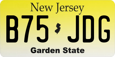 NJ license plate B75JDG
