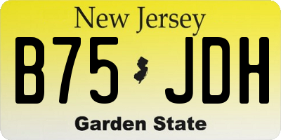 NJ license plate B75JDH