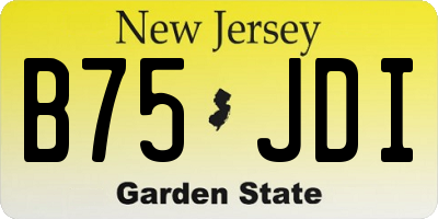 NJ license plate B75JDI