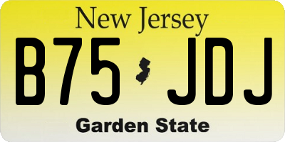 NJ license plate B75JDJ