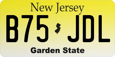 NJ license plate B75JDL