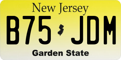 NJ license plate B75JDM
