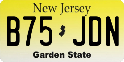 NJ license plate B75JDN