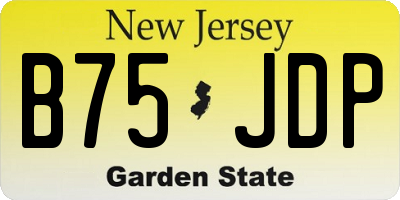 NJ license plate B75JDP