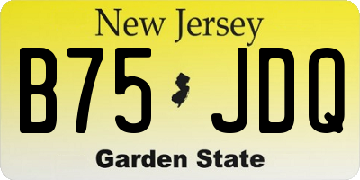 NJ license plate B75JDQ