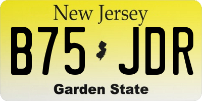 NJ license plate B75JDR