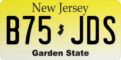 NJ license plate B75JDS