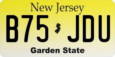 NJ license plate B75JDU