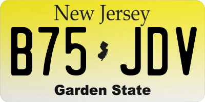 NJ license plate B75JDV