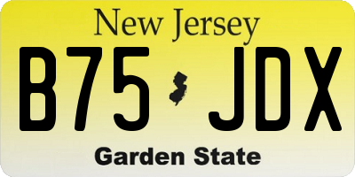 NJ license plate B75JDX