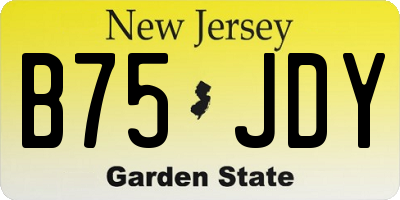 NJ license plate B75JDY