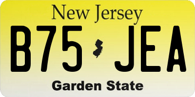 NJ license plate B75JEA