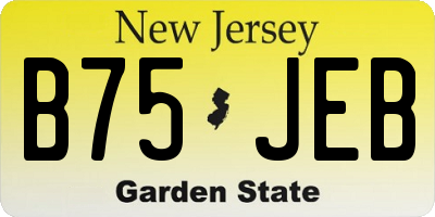 NJ license plate B75JEB