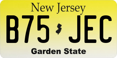 NJ license plate B75JEC