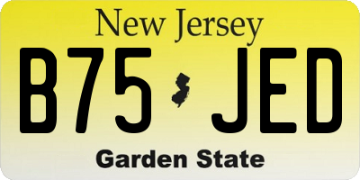 NJ license plate B75JED
